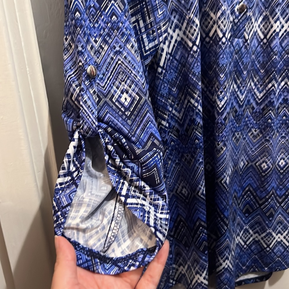 Notations Women’s Plus Size Blue Patterned Stretc… - image 6